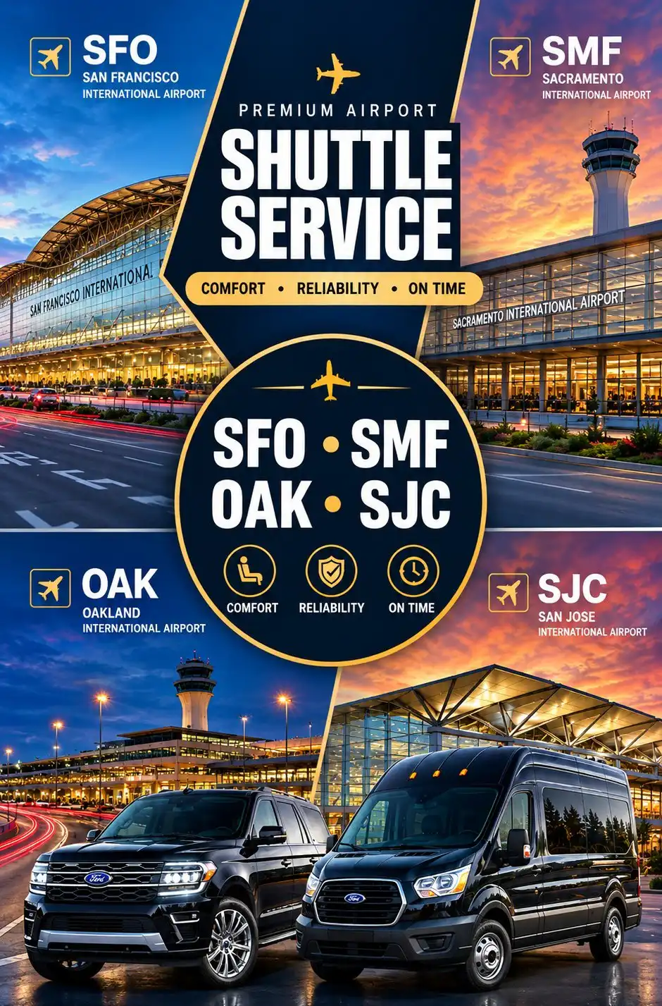 Woodland airport shuttle services